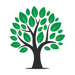 Green Spring Tree, tree vector, green tree icon and logo style 