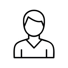 Obraz premium Outline icon of generic male silhouette without facial features – stock vector icon in line style