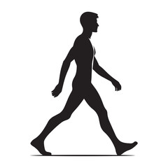Dynamic running human silhouette for athletic and fitness designs