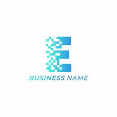 Obraz premium design logo creative letter E and pixel