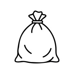 Simple line drawing of a trash bag icon &ndash; stock vector icon in line style