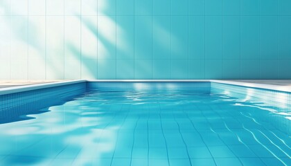 Fototapeta premium Blue Spa Swimming Pool Offers Refreshing Experience With Crystal Clear Water, Ideal For Relaxation And Enjoyment In A Clean And Serene Environment.