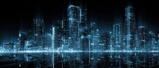 Cyberpunk Cityscape: A Digital Metropolis at Night