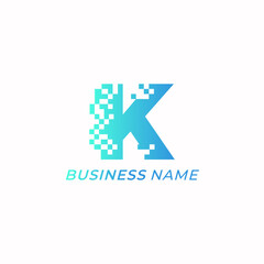 design logo creative letter K and tech