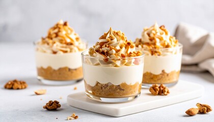 Delicious Caramel and Walnut Cheesecake Parfaits