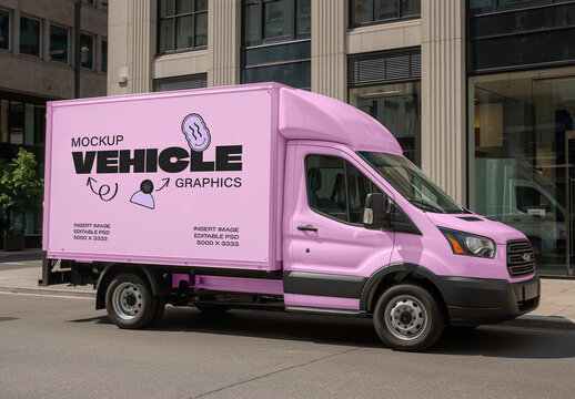Modern Delivery Van Mockup