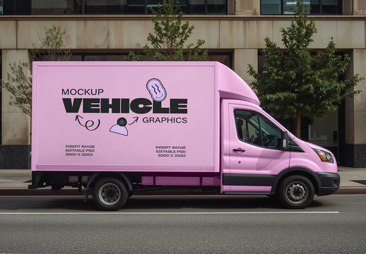 Modern Delivery Van Mockup
