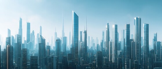 Futuristic Cityscape: A Modern Metropolis Skyline