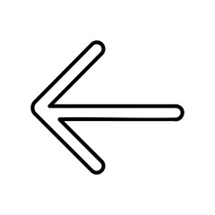 Obraz premium Simple left arrow icon outline – stock vector icon in line style