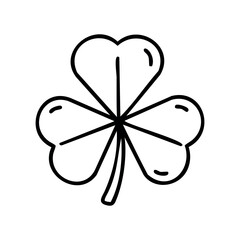 Fototapeta premium Four-leaf clover line drawing symbolizing luck and fortune – stock vector icon in line style