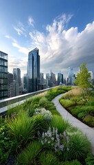 Obraz premium Rooftop garden city view