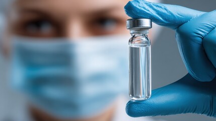 Medical Professional Holding Vial of Medicine for Healthcare and Pharmaceutical Research and Vaccine Development