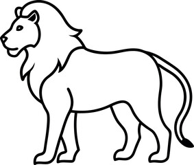 Fototapeta premium Majestic Lion Standing Proudly Displaying Its Magnificent Mane and Powerful Stance