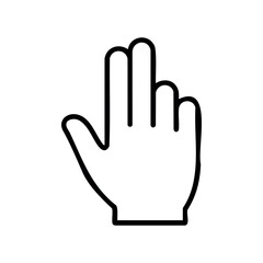 Obraz premium Hand gesture icon depicting raised fingers – stock vector icon in line style