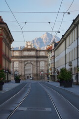 Naklejka premium The city of Innsbruck, the capital of Tyrol (Austria)