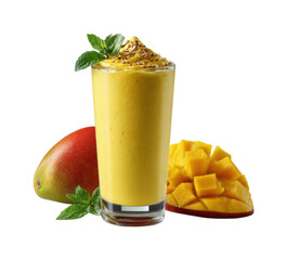 Refreshing mango smoothie recipe home kitchen food bright isolated on transparent background, png