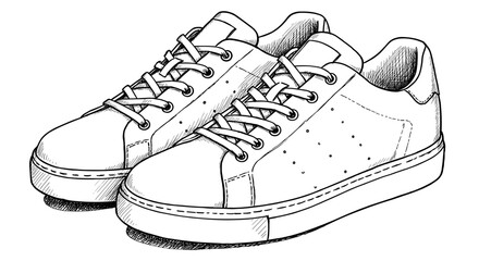 Hand-drawn doodle sketch of cowboy boots on a transparent background  