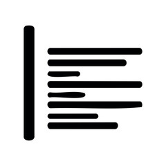 Minimalist text document icon with horizontal lines and vertical bar &ndash; stock vector icon in line style