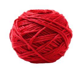 Crafting techniques with red yarn home creative space isolated on transparent background, png