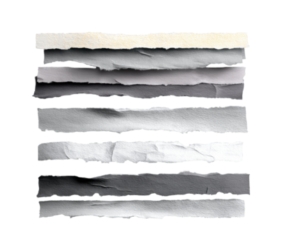 Creative paper texture layers abstract digital minimalist isolated on transparent background, png