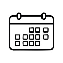 Simple calendar icon with grid design for organization &ndash; stock vector icon in line style