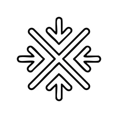 Obraz premium Minimalist snowflake symbol with geometric lines – stock vector icon in line style