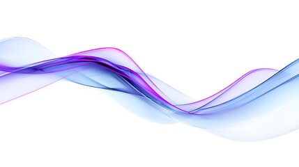 Abstract curved light blue and purple lines on white background with ample copy space for modern clean design concepts.