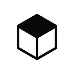 Solid Open Package Icon. Isometric Parcel Vector for E-Commerce Apps