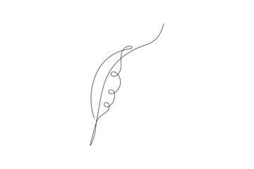 One line feather pen minimalist design illustration
