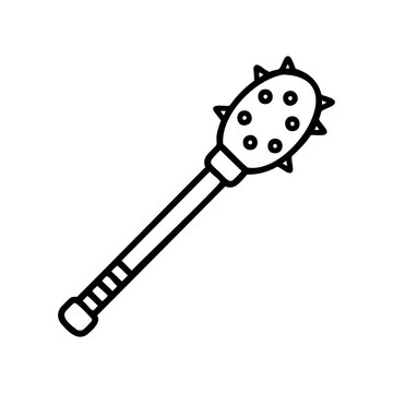black mace weapon outline clip art preview