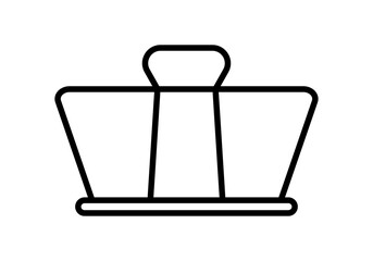 Icono negro de pinza en fondo blanco