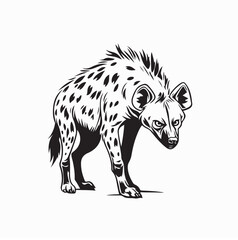 Aggressive hyena walking vector in threatening pose ready to hunt or attack