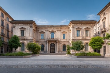 Obraz premium Historic building facade in a European city square