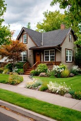 Quaint house with landscaped yard