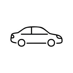 Simple outline of a sedan car &ndash; stock vector icon in line style