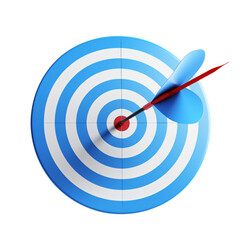 Dart hitting the bullseye, achieving success and hitting business goals with precision