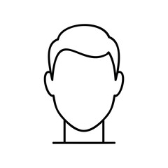 Obraz premium Silhouette of male adult caucasian portrait with simple lined design – stock vector icon in line style