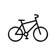 Simple line drawing of a bicycle outline design – stock vector icon in line style
