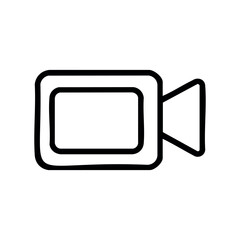 Simple line drawing of a video camera icon outline &ndash; stock vector icon in line style