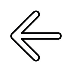 Obraz premium Bold left arrow symbol with modern design features – stock vector icon in line style