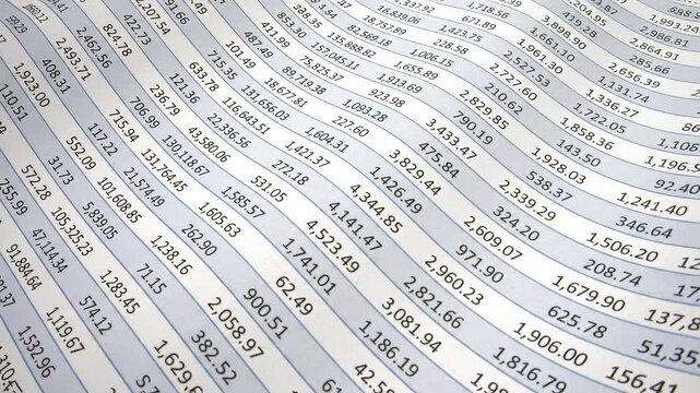 Spreadsheet waving from right to left