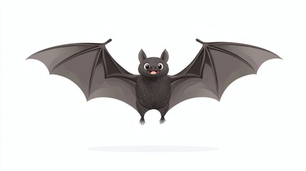 Obraz premium Cute cartoon bat in flight.