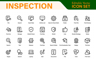 Inspection icon in filled, thin line, outline, and stroke style. Vector illustration of two colored and black inspection vector icon designs can be used for mobile, web.