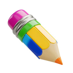 Vibrant pencil with a colorful cap, featuring a mix of bright shades, ideal for school supplies and artistic endeavors, enhancing creativity and fun