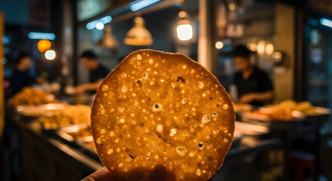 Macro detail of combro&rsquo;s crispy outer layer with a peek of savory filling, realistic oil sheen, appetizing lighting.