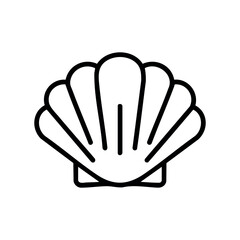 Fototapeta premium Minimalist line art seashell design isolated on white background – stock vector icon in line style