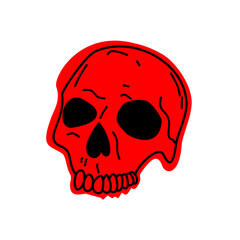 Skull head sticker