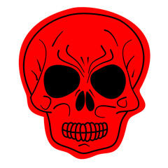 Skull head sticker