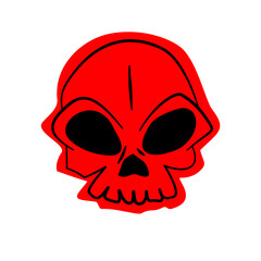 Skull head sticker