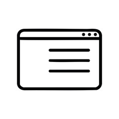 Simple outline of a web browser window &ndash; stock vector icon in line style